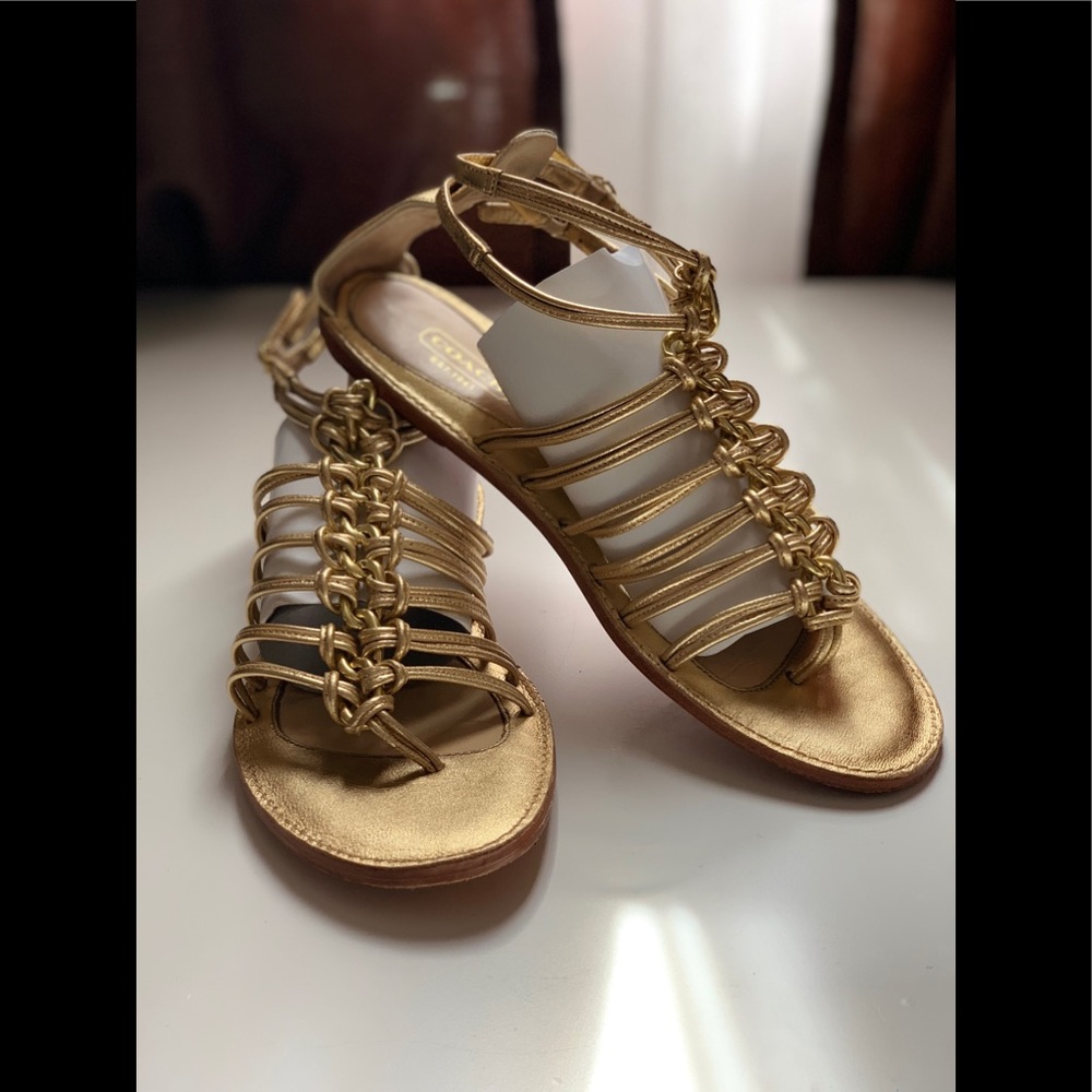 COACH GILIAN METALIC GOLD GLADIATOR